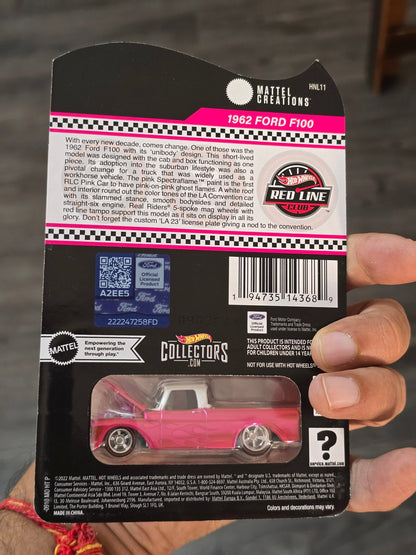 RLC Hot Wheels 1962 Ford F100 (Spectraflame Pink) - Kinder Logs