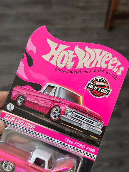 RLC Hot Wheels 1962 Ford F100 (Spectraflame Pink) - Kinder Logs