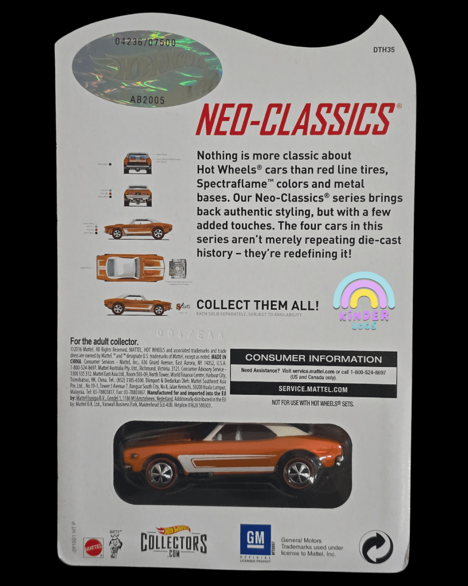 RLC Hot Wheels 1967 Chevrolet Camaro Neo - Classics (Series 14) - Kinder Logs