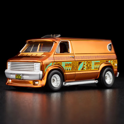 RLC Hot Wheels 1970s Dodge Tradesman Van (Spectraflame Root Beer) - Kinder Logs