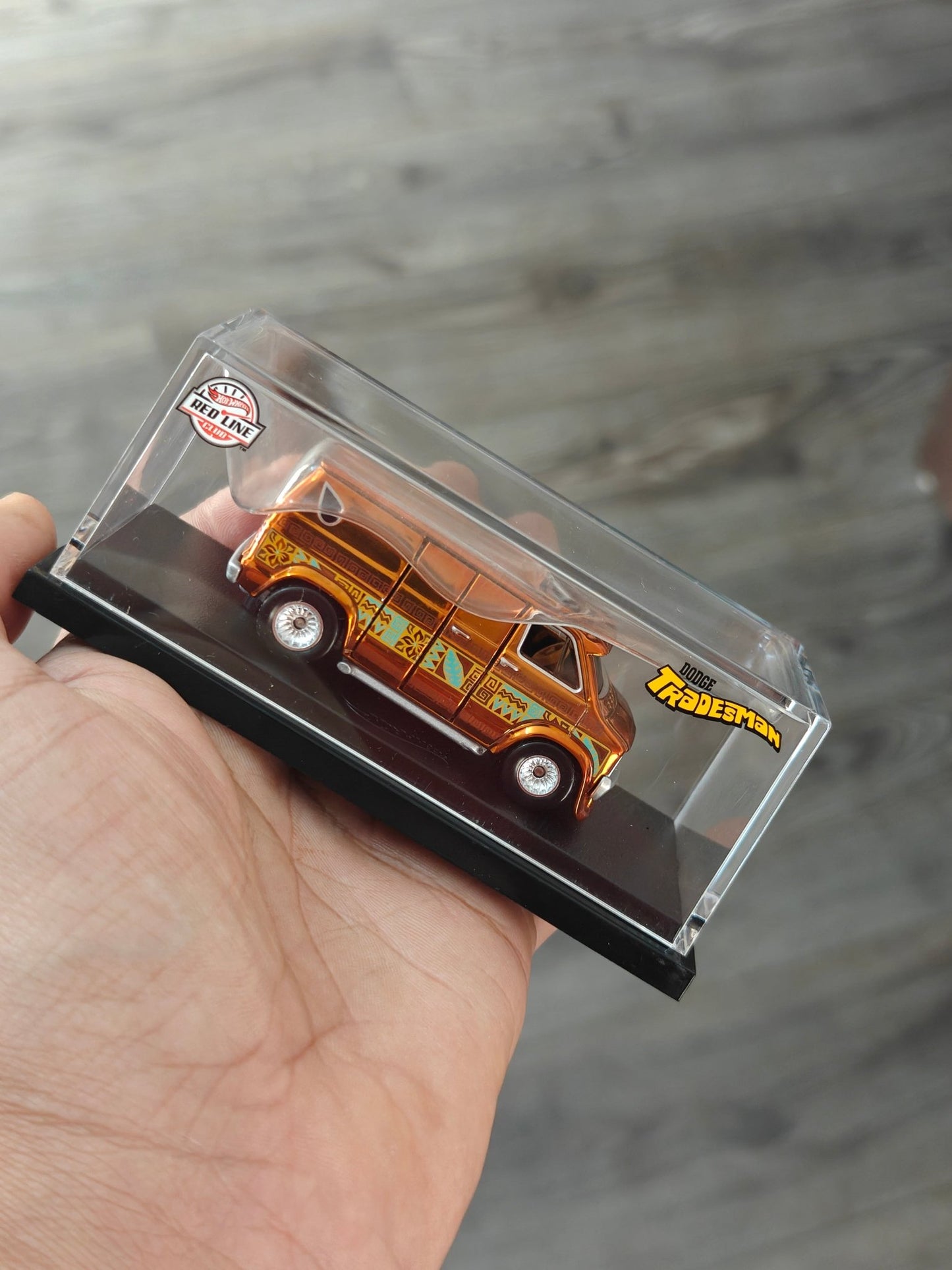 RLC Hot Wheels 1970s Dodge Tradesman Van (Spectraflame Root Beer) - Kinder Logs