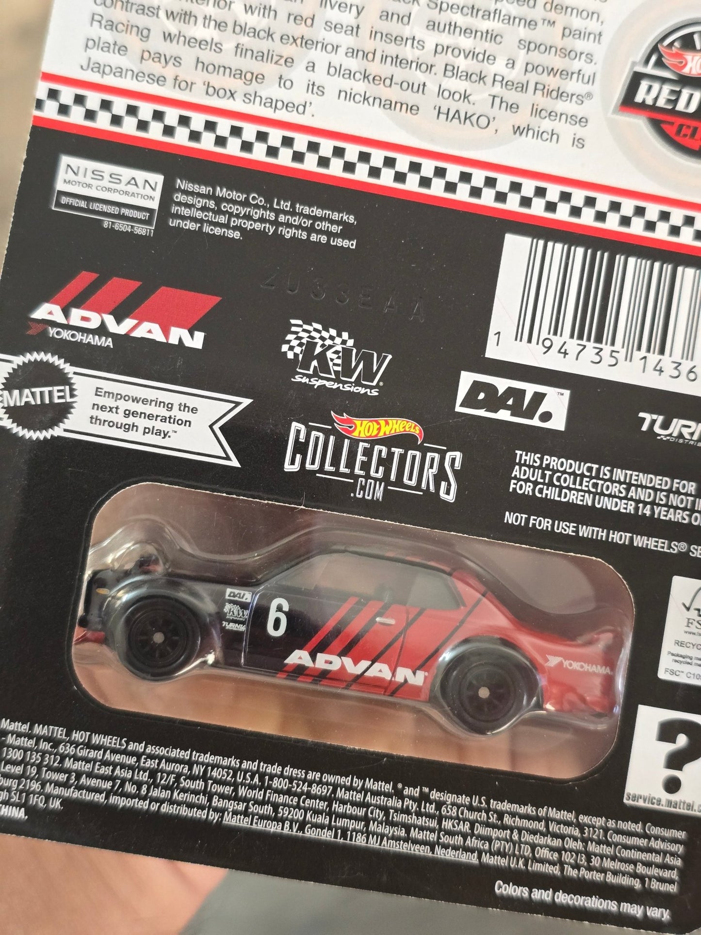 RLC Hot Wheels 1972 Skyline H/T 2000GT - R Advan Edition - Kinder Logs
