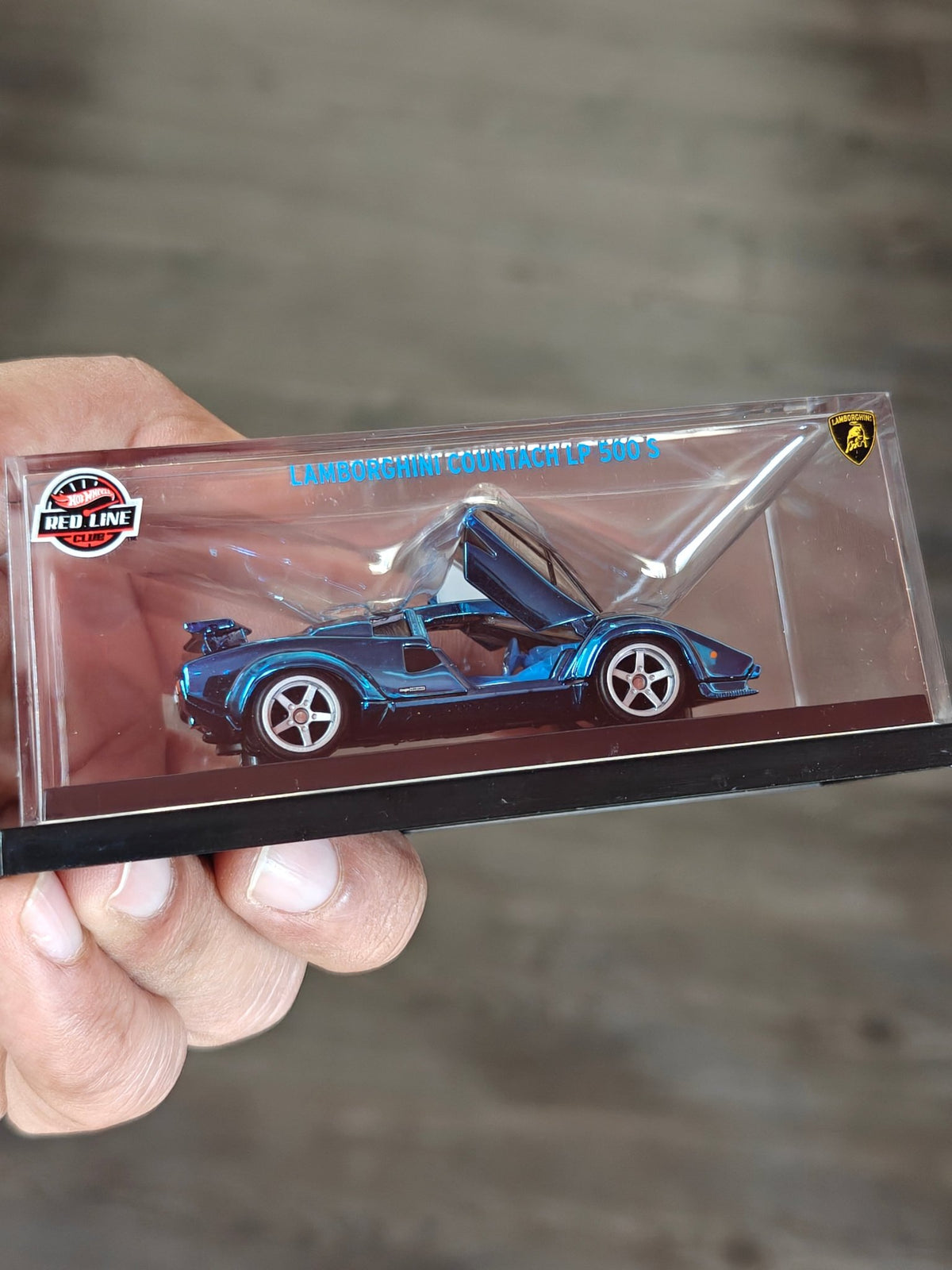 RLC Hot Wheels 1982 Lamborghini Countach LP 500 S - Blue (Damaged Box) - Kinder Logs