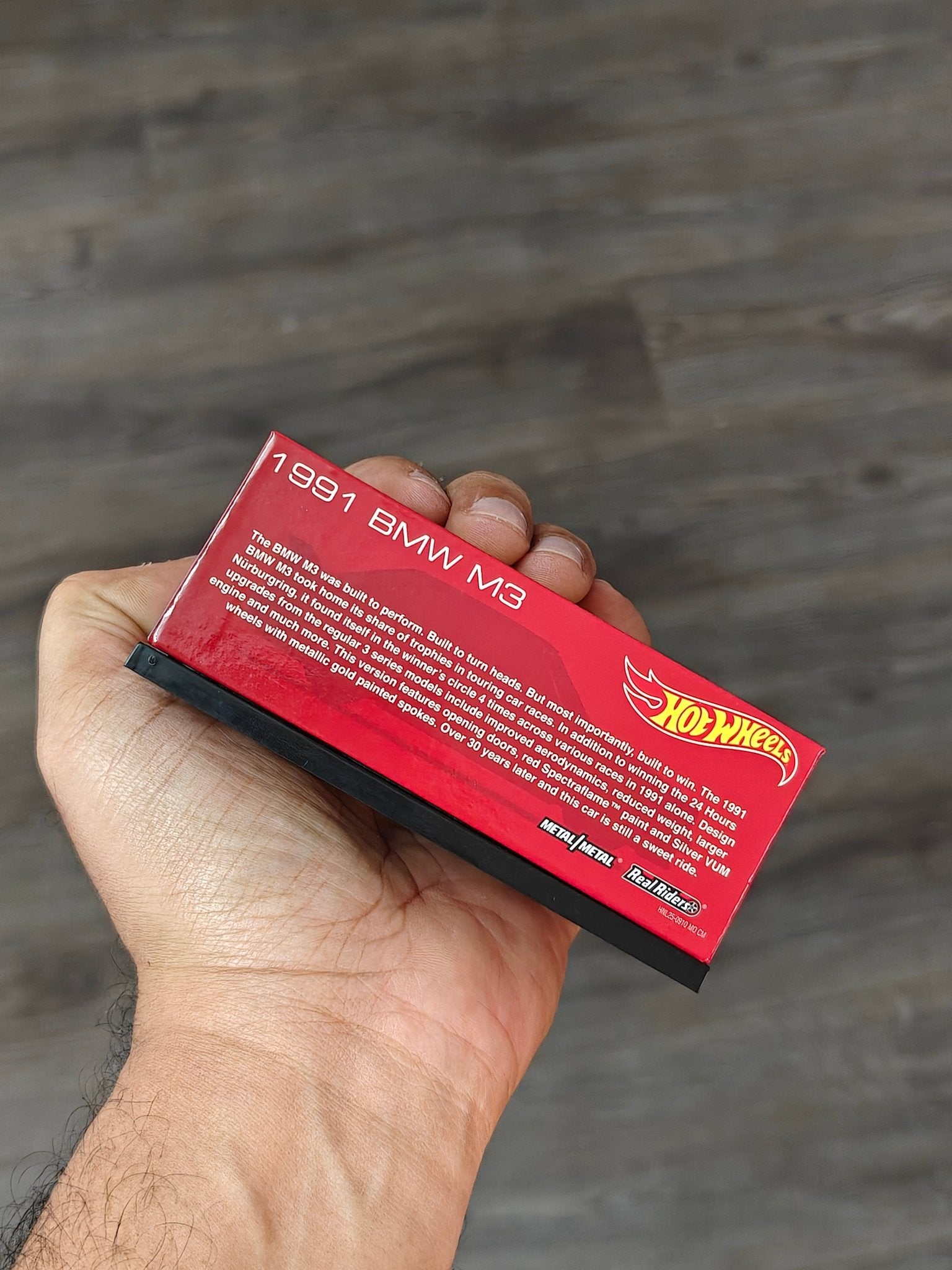 RLC Hot Wheels 1991 BMW M3 (Spectraflame Red) - Kinder Logs