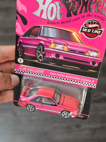 RLC Hot Wheels 1993 Ford Mustang Cobra R Pink Edition - Kinder Logs