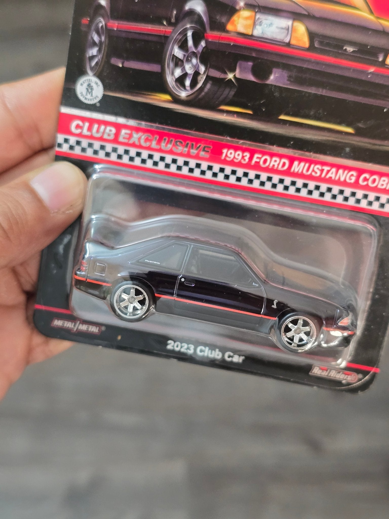 RLC Hot Wheels 1993 Ford Mustang Cobra R (Spectraflame Black) - Kinder Logs