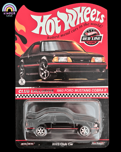RLC Hot Wheels 1993 Ford Mustang Cobra R (Spectraflame Black) - Kinder Logs
