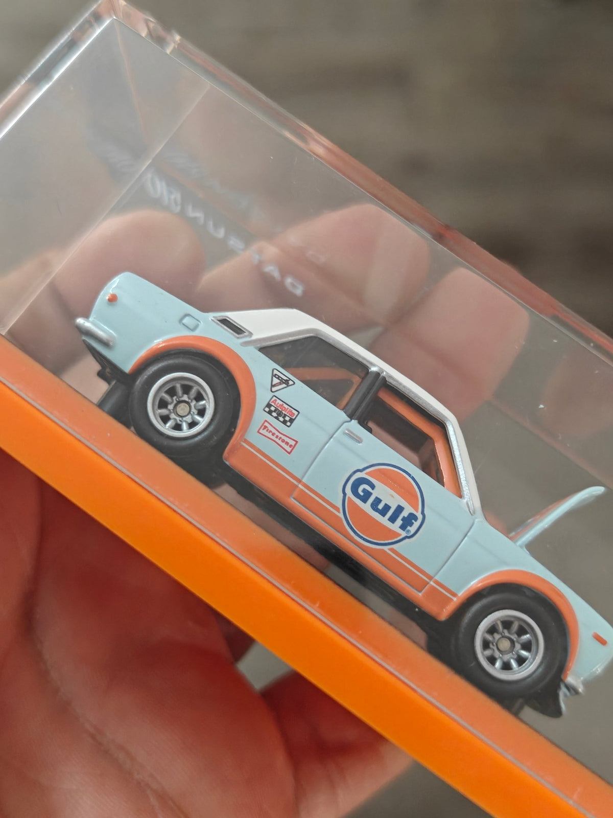 RLC Hot Wheels Datsun 510 Gulf Edition (Blue-Orange) - Kinder Logs