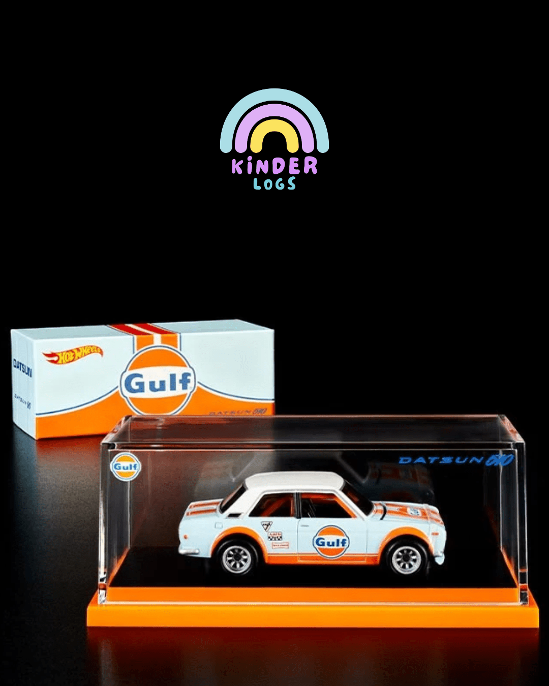 RLC Hot Wheels Datsun 510 Gulf Edition (Blue-Orange) - Kinder Logs