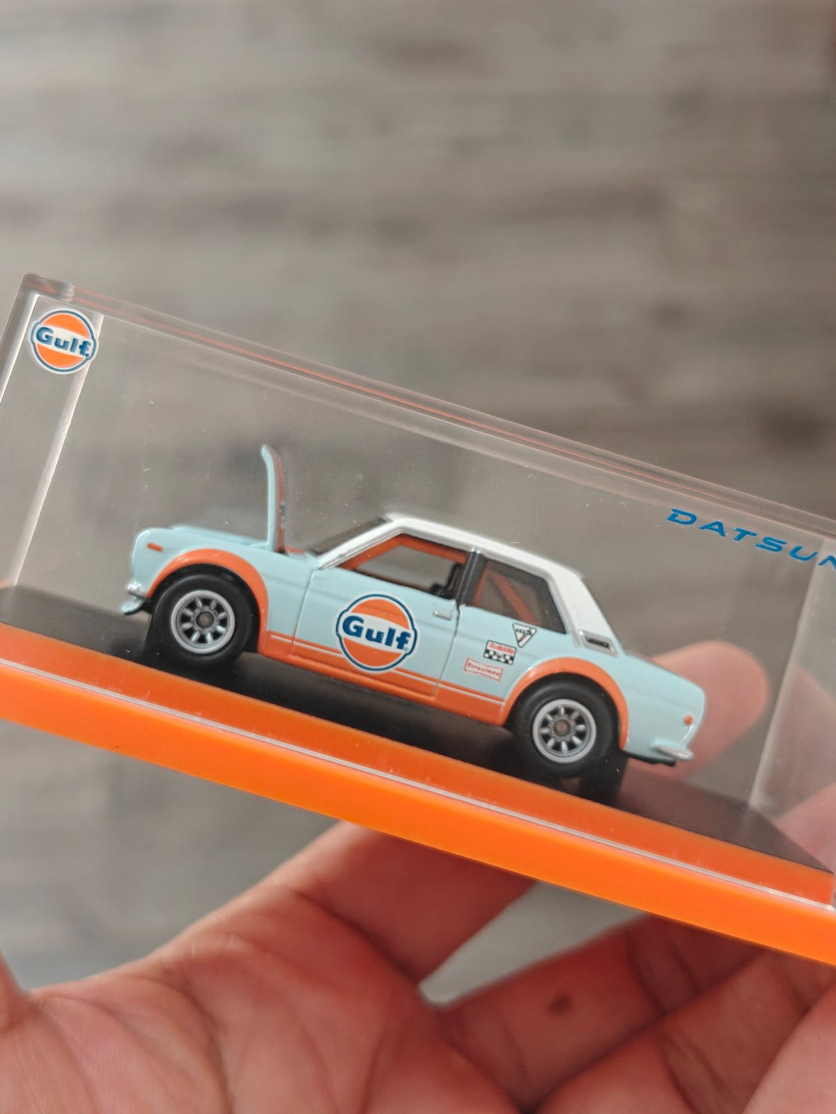 RLC Hot Wheels Datsun 510 Gulf Edition (Blue-Orange) - Kinder Logs