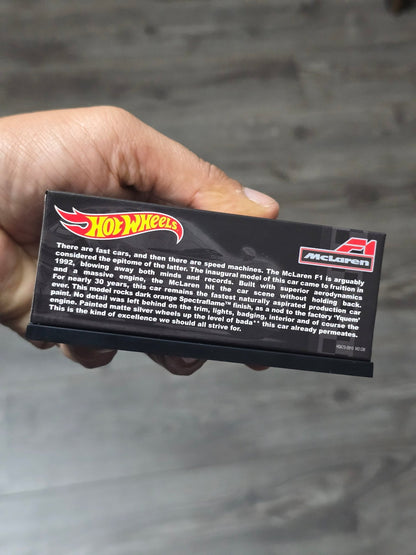 RLC Hot Wheels McLaren F1 (Spectraflame Orange) - Kinder Logs