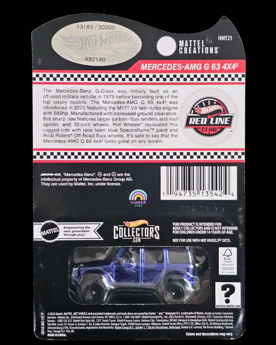 RLC Hot Wheels Mercedes - AMG G 63 4x4 - Kinder Logs