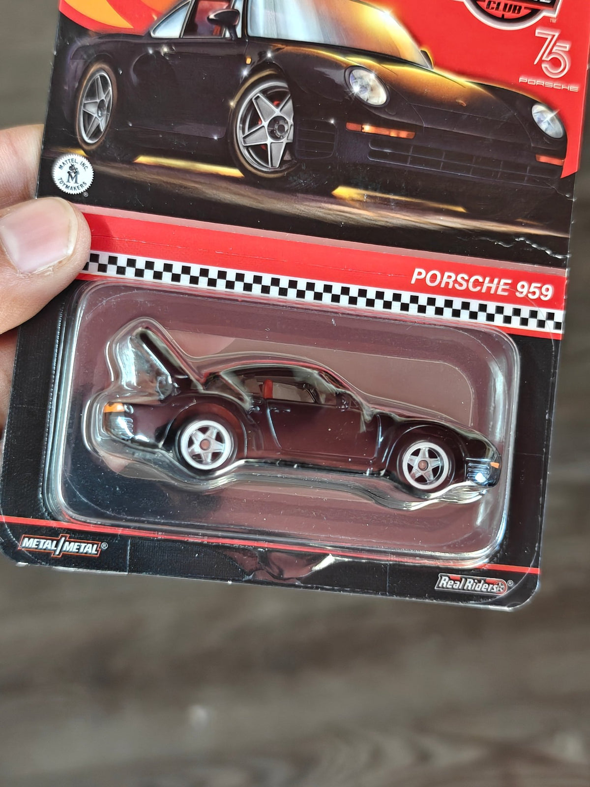 RLC Hot Wheels Porsche 959 - Creased Card (Black) - Kinder Logs