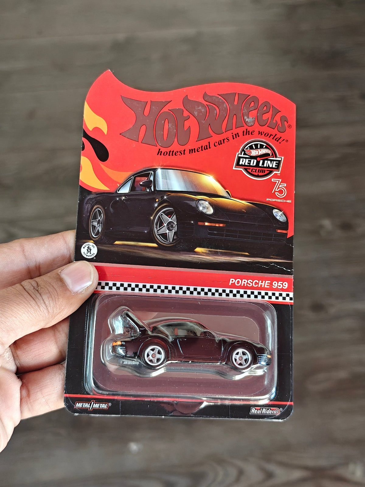 RLC Hot Wheels Porsche 959 - Creased Card (Black) - Kinder Logs