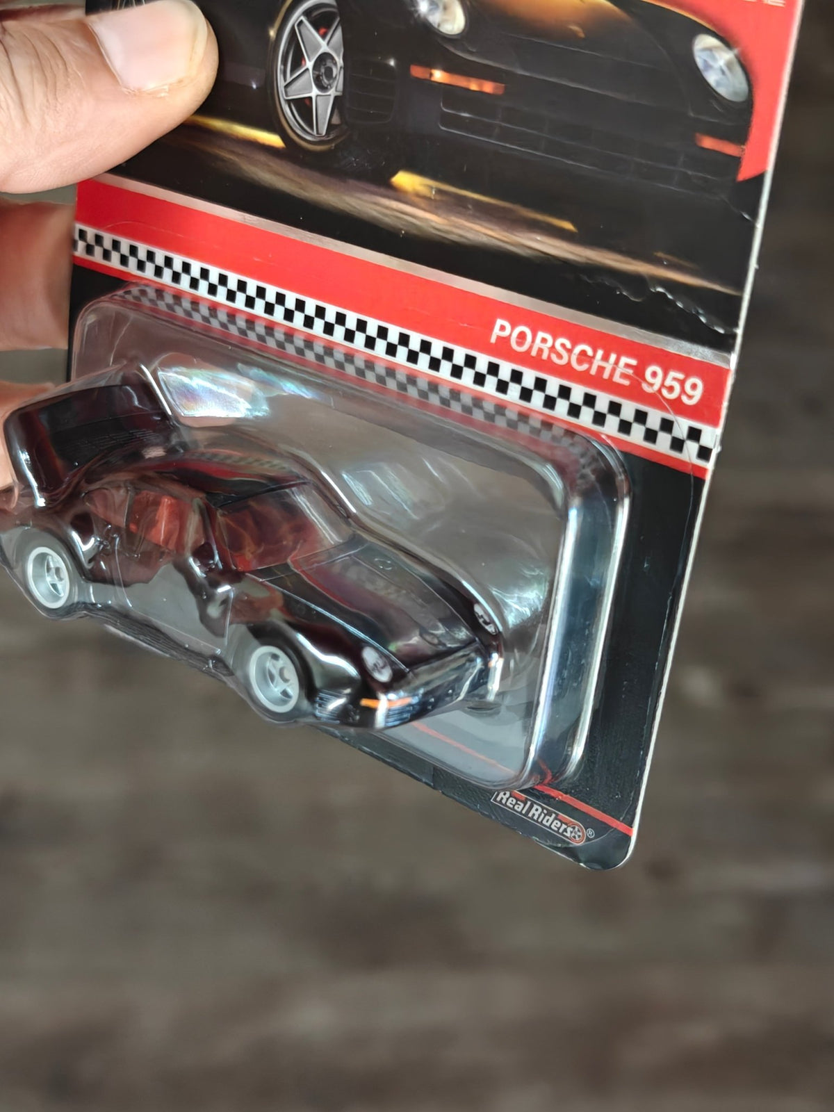 RLC Hot Wheels Porsche 959 - Creased Card (Black) - Kinder Logs