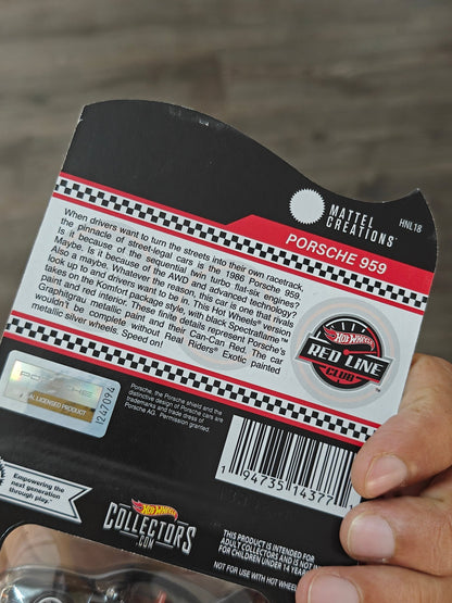 RLC Hot Wheels Porsche 959 (Spectraflame True Black) - Kinder Logs