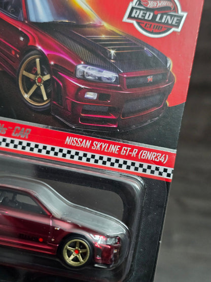 RLC Hot Wheels sELECTIONs Nissan Skyline GT - R BNR34 (Spectraflame Oxblood) - Kinder Logs