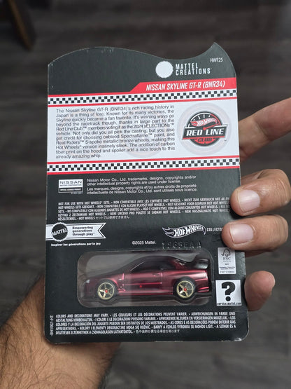 RLC Hot Wheels sELECTIONs Nissan Skyline GT - R BNR34 (Spectraflame Oxblood) - Kinder Logs