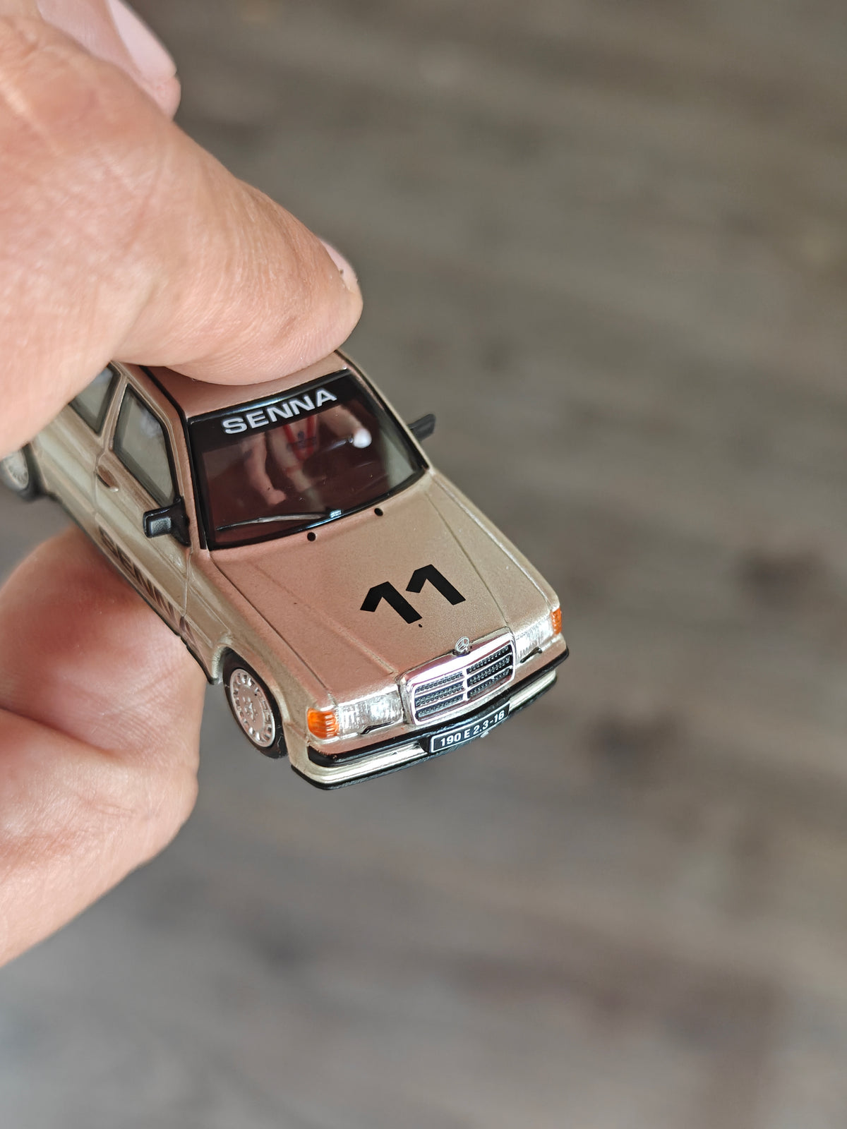 Mini GT Mercedes-Benz 190E 2.3-1.6 #11 - Ayrton Senna (Open Box)