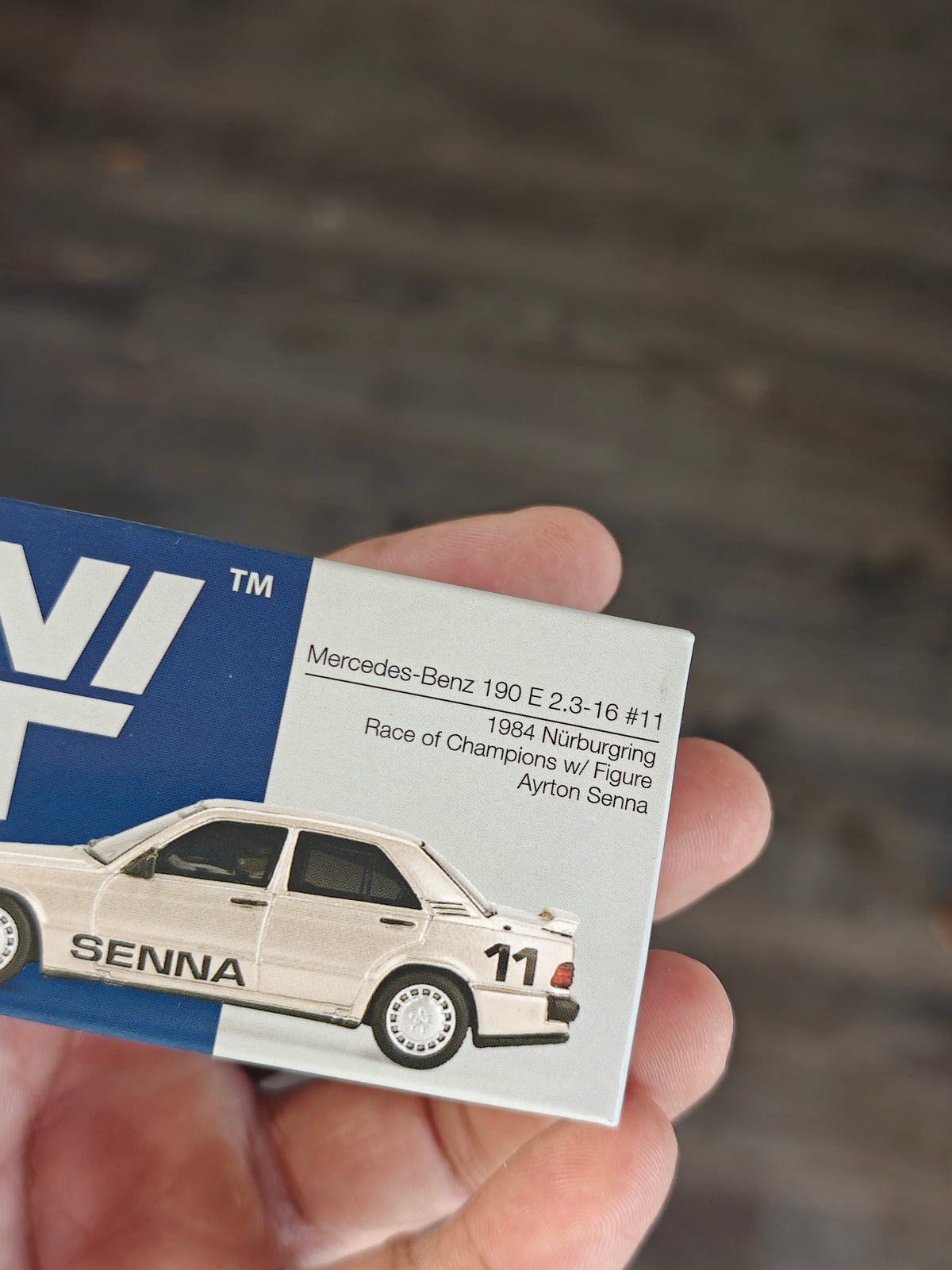 Mini GT Mercedes-Benz 190E 2.3-1.6 #11 - Ayrton Senna (Open Box)