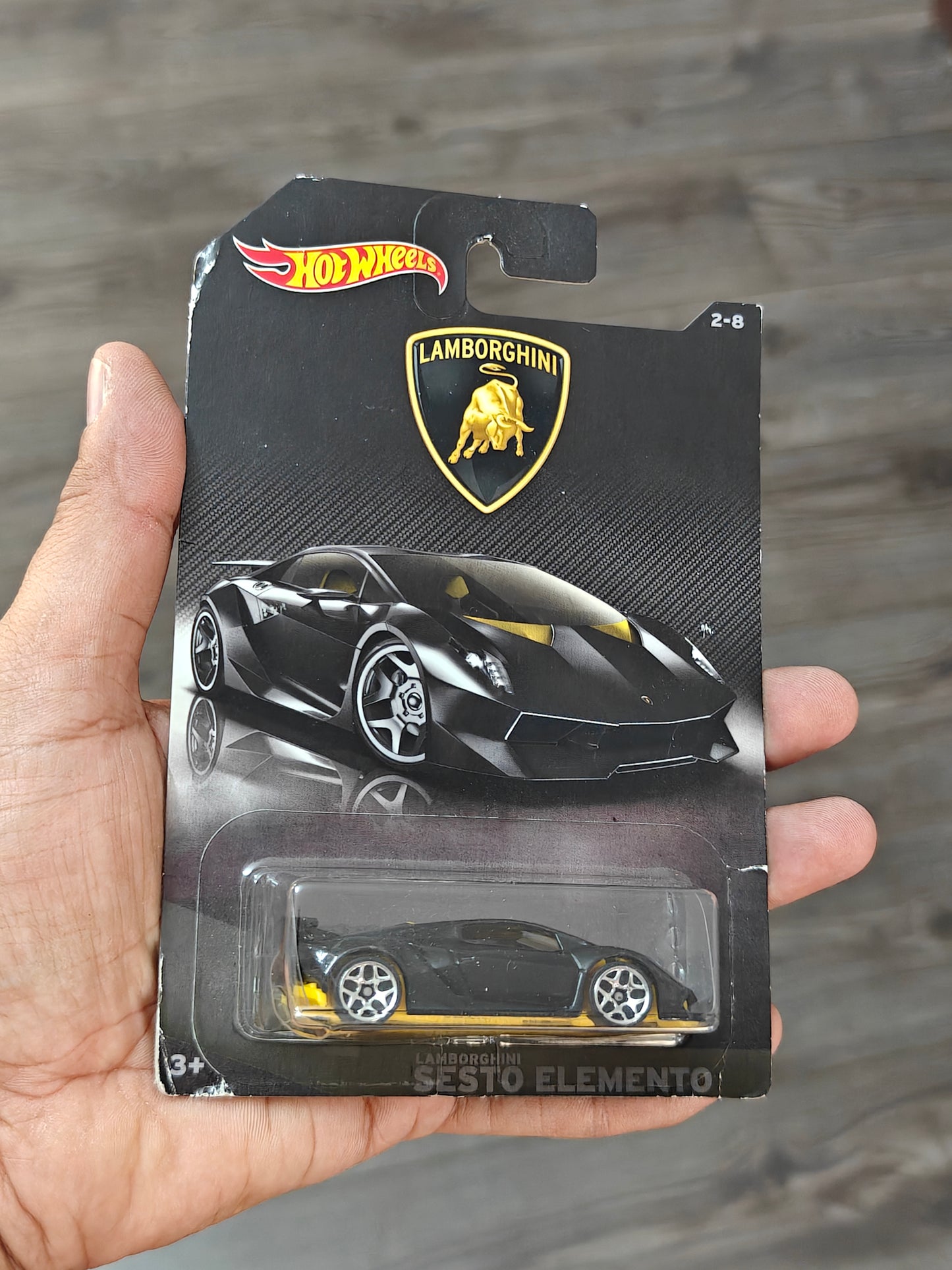 Hot Wheels Lamborghini Sesto Elemento - Black (Creased Card - Imported)