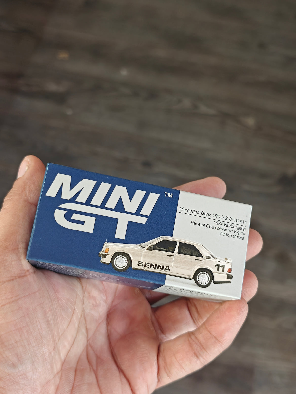 Mini GT Mercedes-Benz 190E 2.3-1.6 #11 - Ayrton Senna (Open Box)