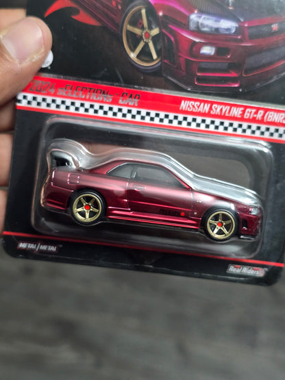 RLC Hot Wheels sELECTIONs Nissan Skyline GT-R BNR34 (Spectraflame Oxblood)