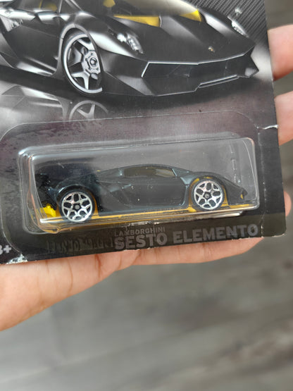 Hot Wheels Lamborghini Sesto Elemento - Black (Creased Card - Imported)