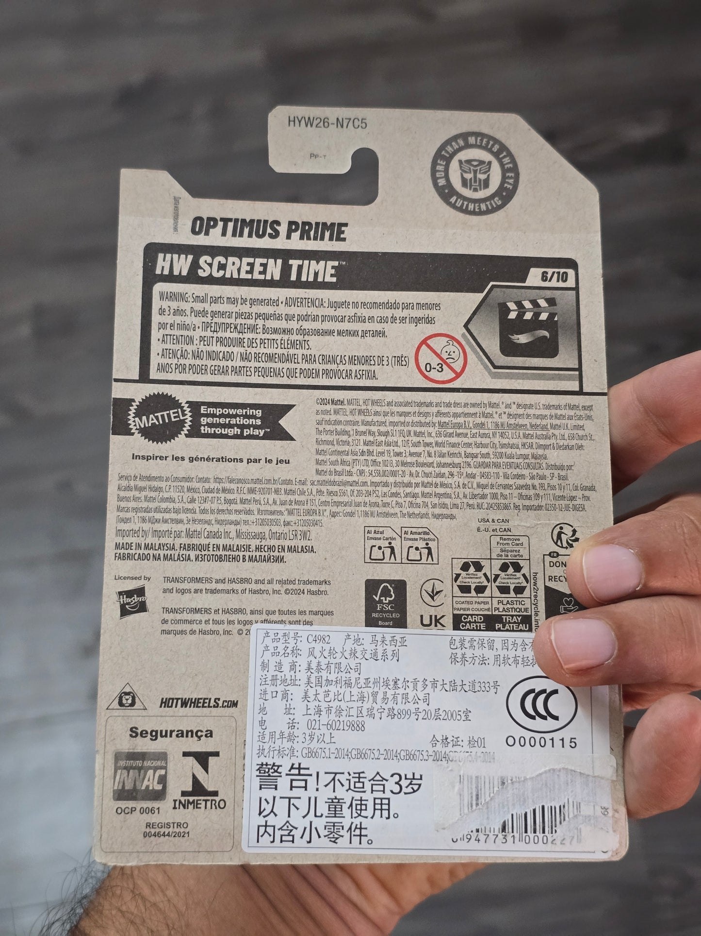 Hot Wheels Transformers Optimus Prime Truck (Imported)