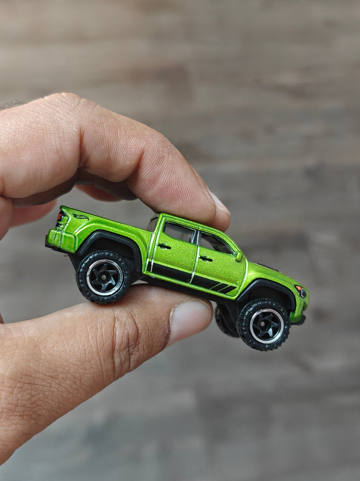Silver Series Hot Wheels 2020 Toyota Tacoma - Green (Uncarded - New) - Kinder Logs