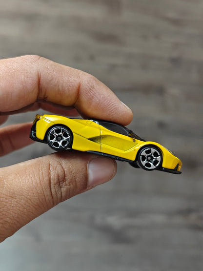 Silver Series Hot Wheels Ferrari LaFerrari - Yellow (Uncarded - New) - Kinder Logs