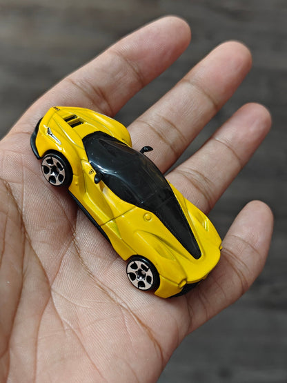 Silver Series Hot Wheels Ferrari LaFerrari - Yellow (Uncarded - New) - Kinder Logs