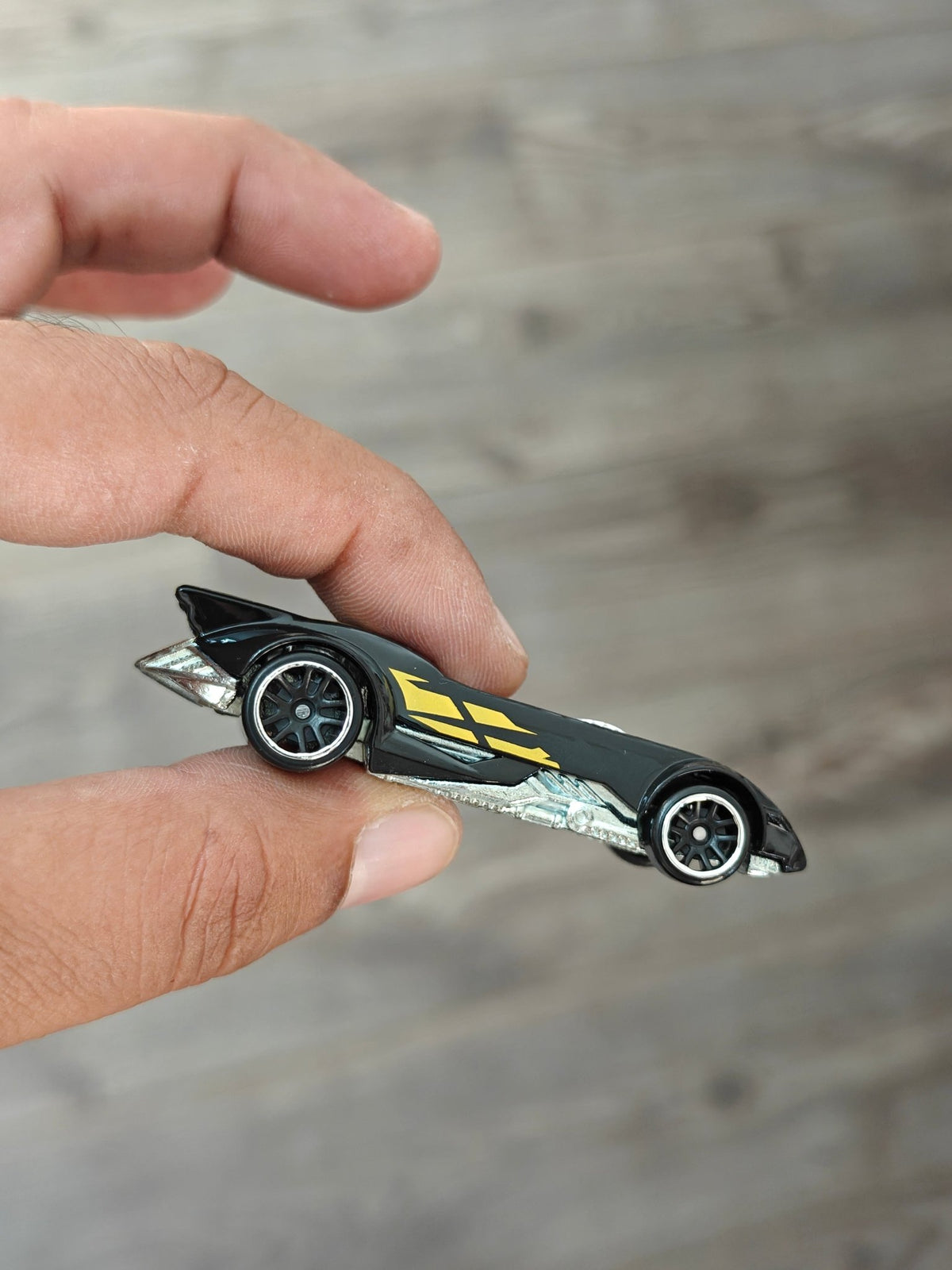 Silver Series Hot Wheels 'The Batman' Batmobile - Black (Uncarded - New) - Kinder Logs