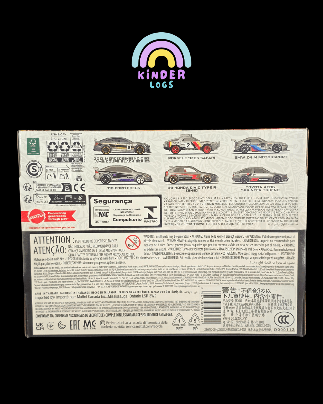 Silver Series ZAMAC Hot Wheels 6 Car Set (Imported) - Kinder Logs
