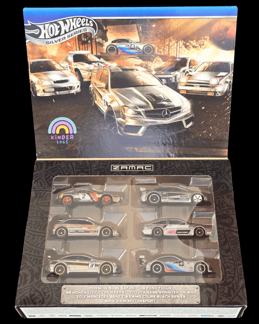 Silver Series ZAMAC Hot Wheels 6 Car Set (Imported) - Kinder Logs