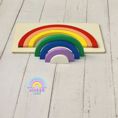 Stackable Rainbow Wooden Toy - Kinder Logs