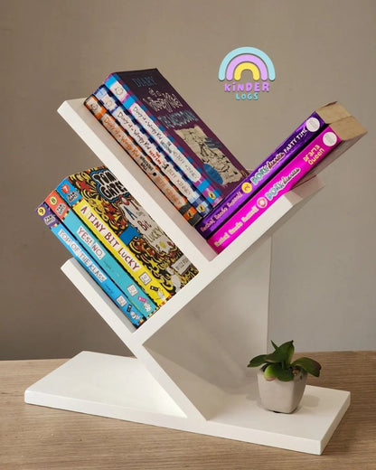 Table - Top Book Shelf - Tree Design - Kinder Logs