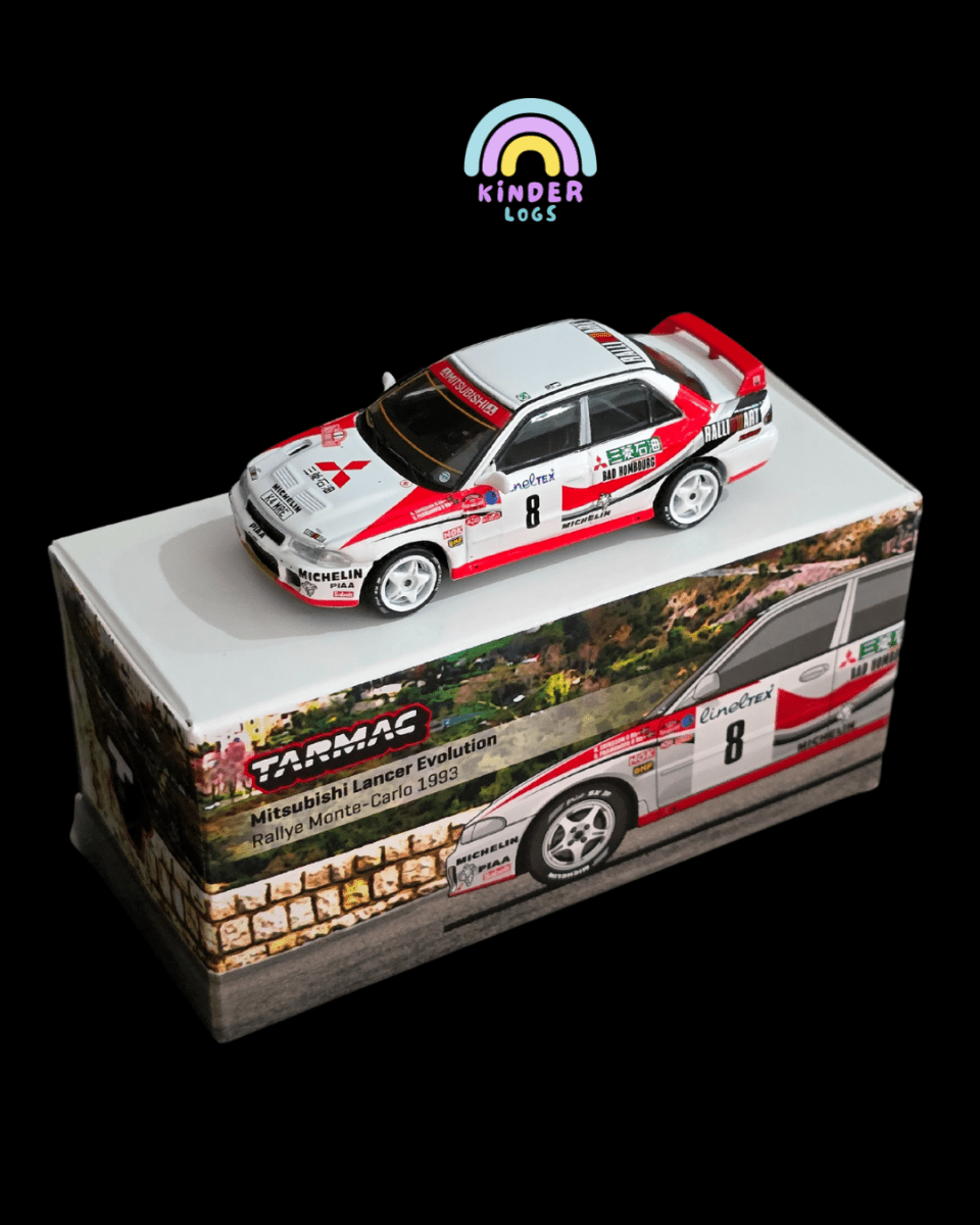 Tarmac Works Mitsubishi Lancer Evolution (Rallye Monte - Carlo 1993) - Kinder Logs