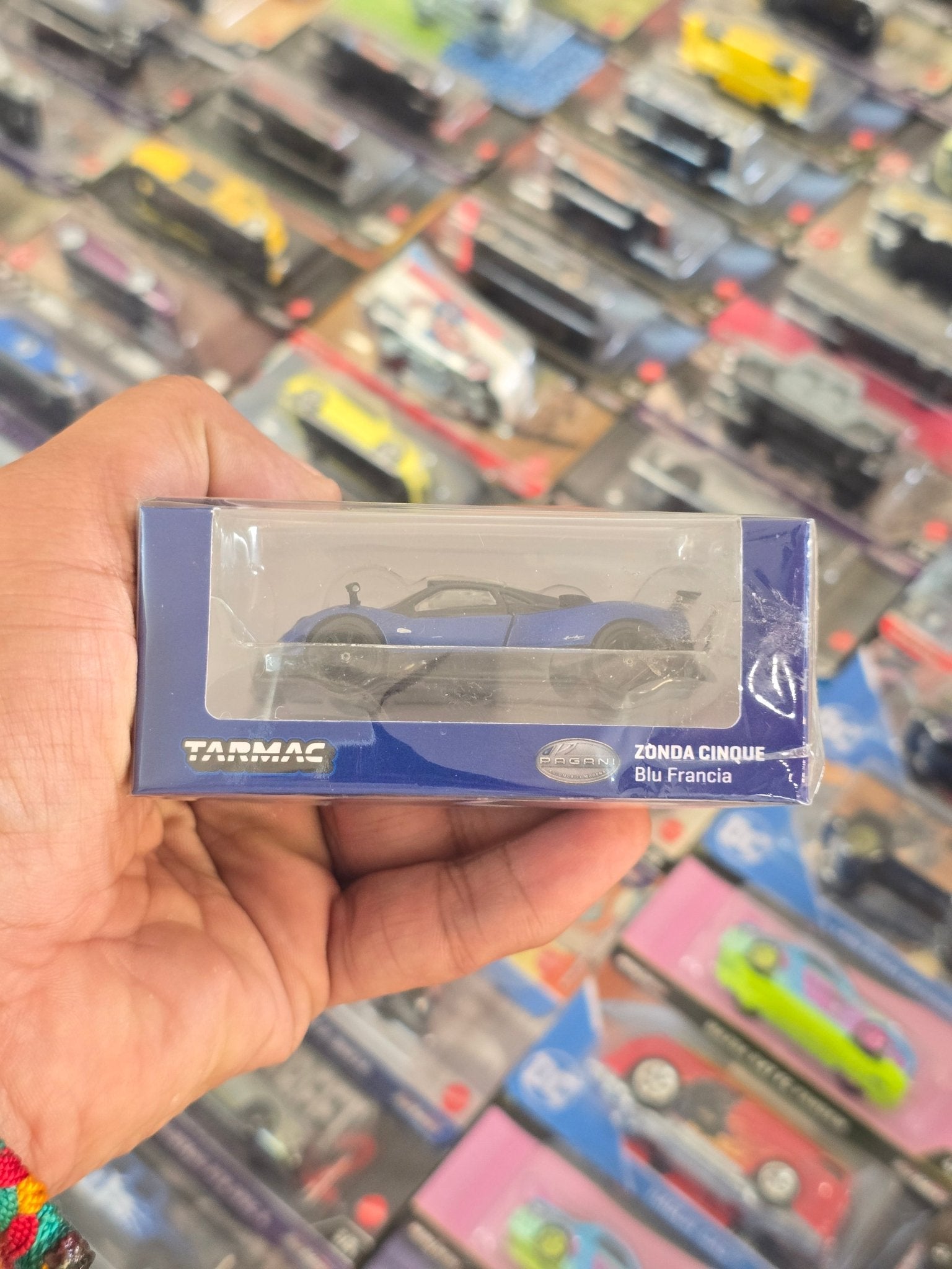 Tarmac Works Pagani Zonda Cinque Blu Francia - Kinder Logs