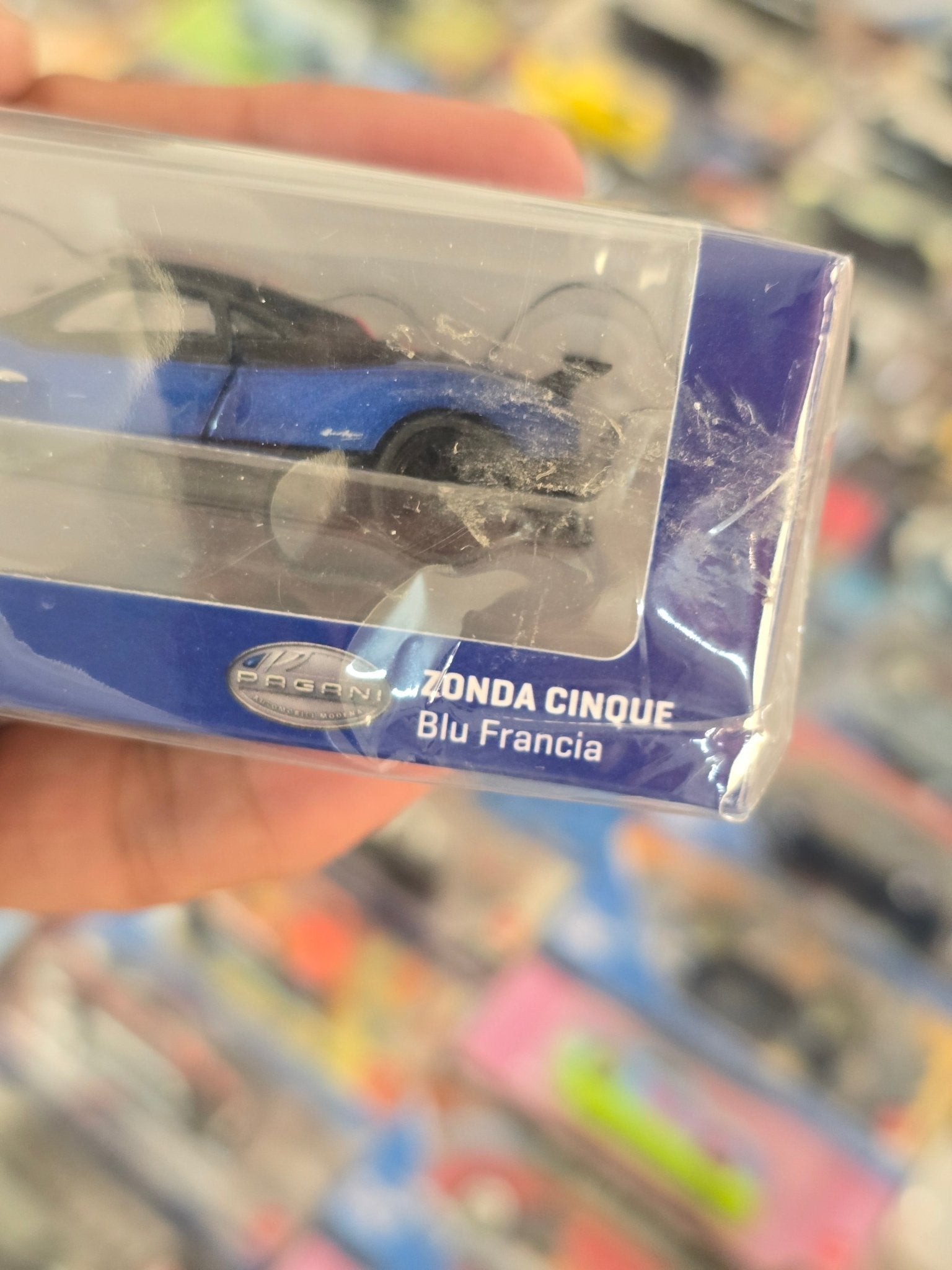 Tarmac Works Pagani Zonda Cinque Blu Francia - Kinder Logs