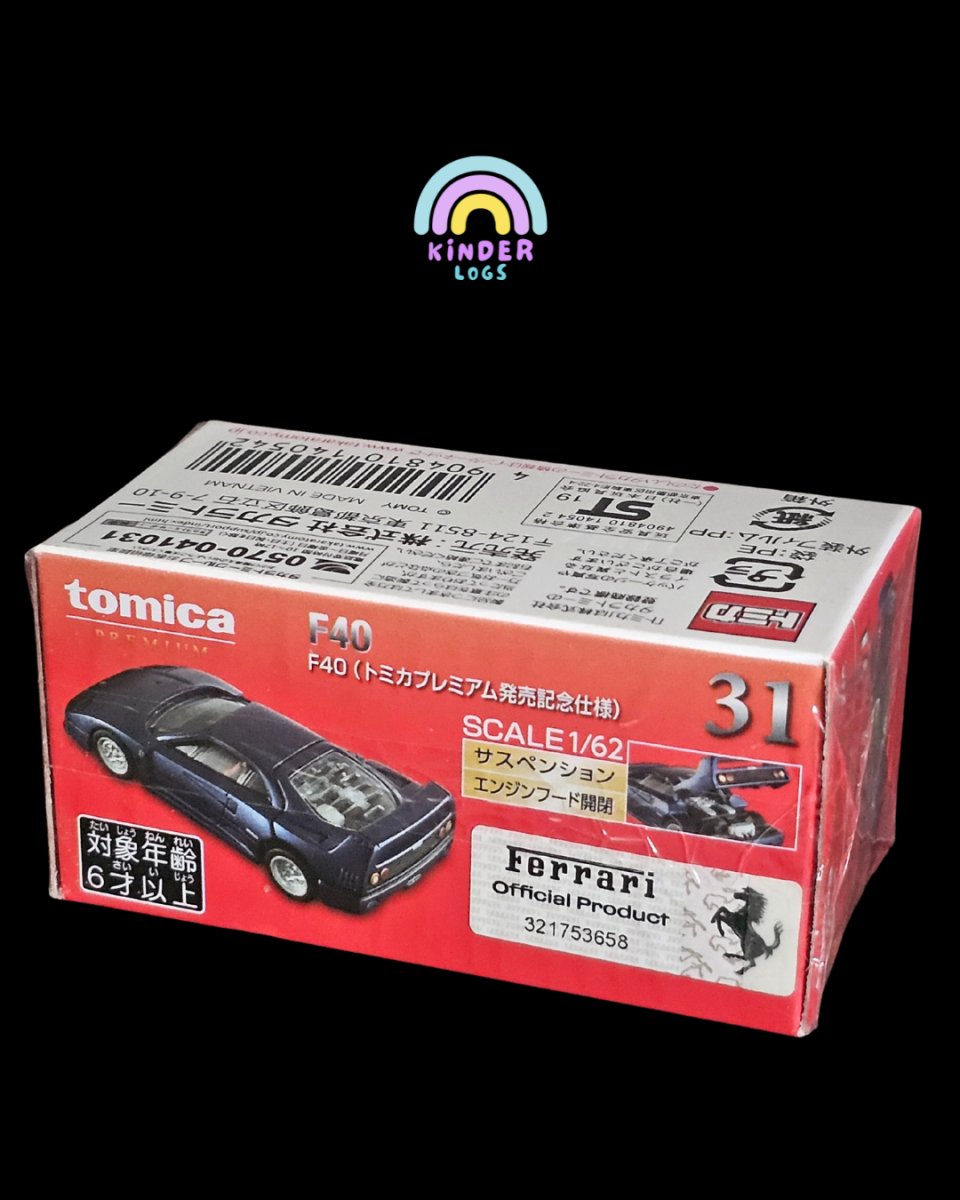 Tomica Ferrari F40 Supercar (No. 31) - Kinder Logs