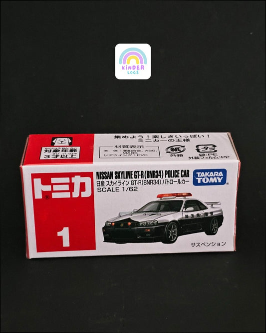 Tomica Nissan Skyline GT - R (BNR34) Police Car - Kinder Logs