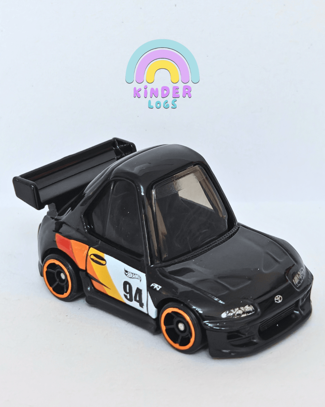 Tooned Hot Wheels 1994 Toyota Supra - Black (Uncarded - New) - Kinder Logs