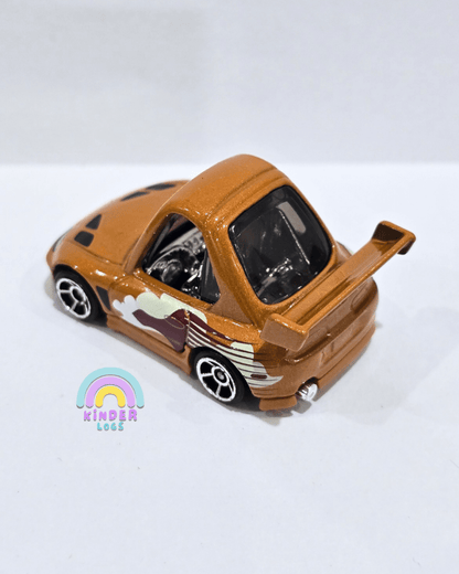 Tooned Hot Wheels 1994 Toyota Supra - Dark Orange (Uncarded) - Kinder Logs