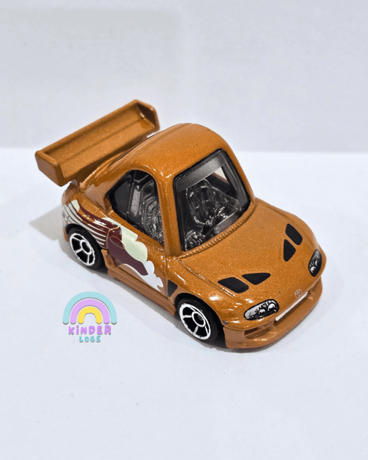 Tooned Hot Wheels 1994 Toyota Supra - Dark Orange (Uncarded) - Kinder Logs