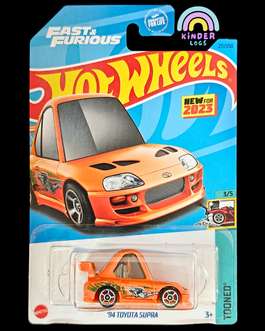 Tooned Hot Wheels 1994 Toyota Supra - Fast & Furious (Imported) - Kinder Logs