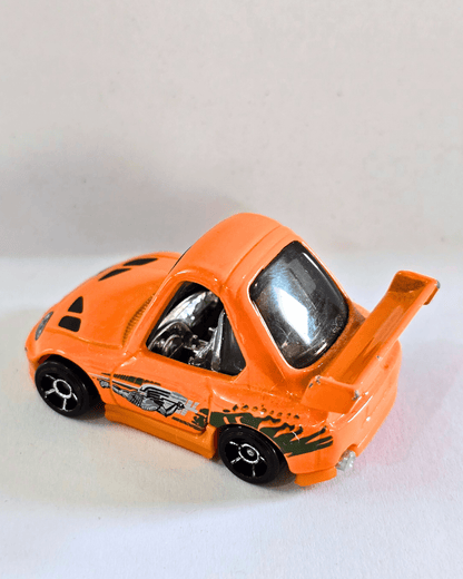 Tooned Hot Wheels 1994 Toyota Supra - Orange (Used Car) - Kinder Logs