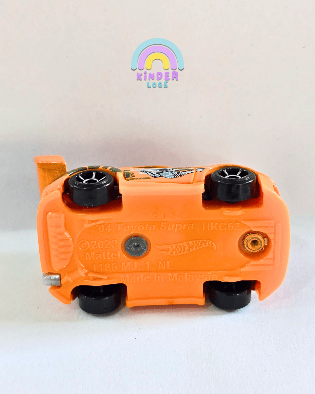 Tooned Hot Wheels 1994 Toyota Supra - Orange (Used Car) - Kinder Logs