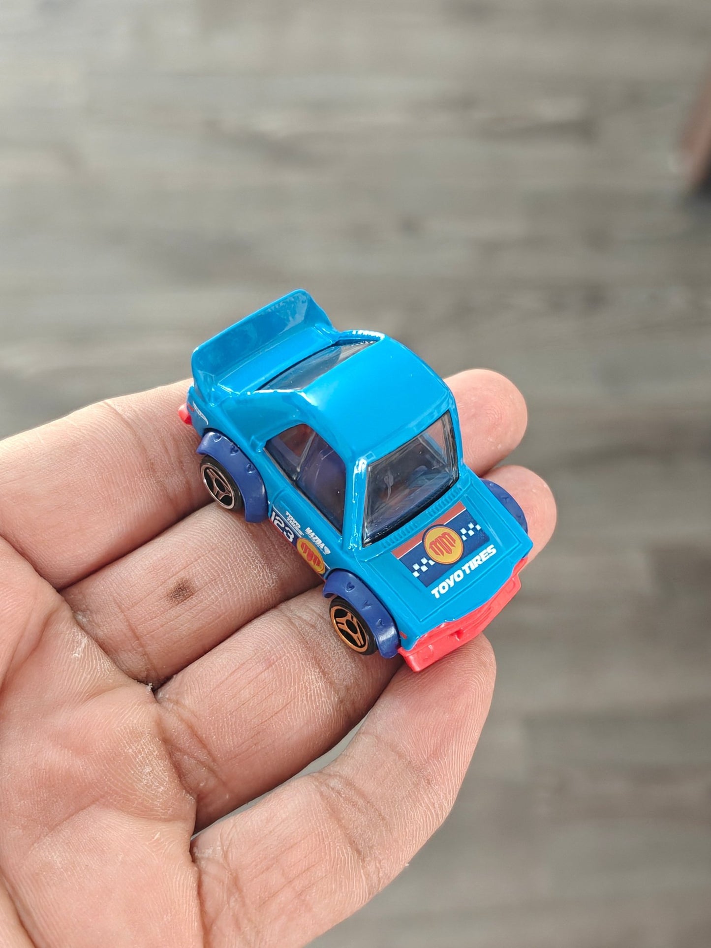 Tooned Hot Wheels Mazda RX - 3 - Blue (Uncarded - New) - Kinder Logs