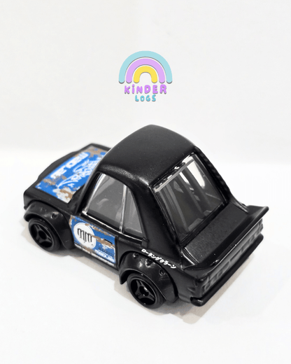 Tooned Hot Wheels Mazda RX - 3 - Matte Black (Uncarded) - Kinder Logs